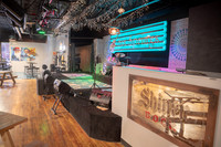 Stage, View looking at Entrance wall and sound room