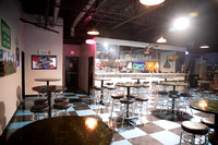 Right side of stage view to restrooms and green room on left